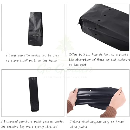 Image of Agritech Black Nursery Cover /Plant Grow Bag - 25 Nos (10x10, 25)