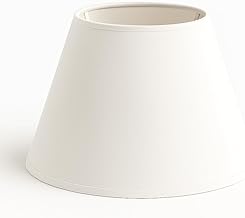 35cm Cone Lampshade, Cotton Fabric with White PVC Backing, Handmade Product for Table Lamp, Floor Lamp (White)