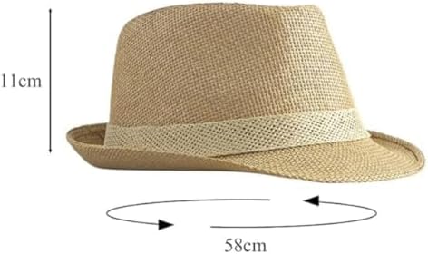 Men Fedora Beach Sun Hat Women Panama Short Brim Sun Protection Straw Beach Hat Classic Foldable Packable Jazz Beach Sun Hat - Image 6