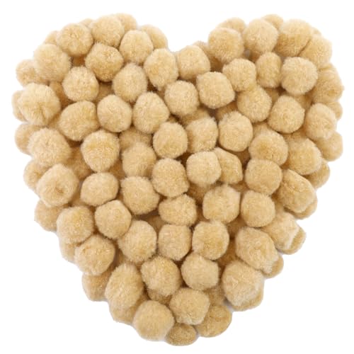 150 Pcs Pom Poms,1 Inch Bright Beige Craft Pom Poms Fuzzy Pompom Puff Balls