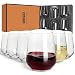 GLAZVIA Weingläser 6er Set, Weingläser ohne Stiel für Rot Weißwein