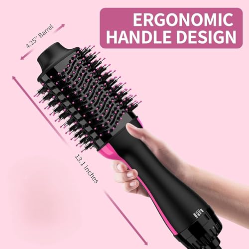 4-in-1 Hair Dryer Brush, Blow Dryer & Styler Volumizer with Negative Ion Anti-Frizz, Ceramic Titanium Barrel, Hot Air Hair Straightener for Smooth, Shiny Hair (1000W) view 2
