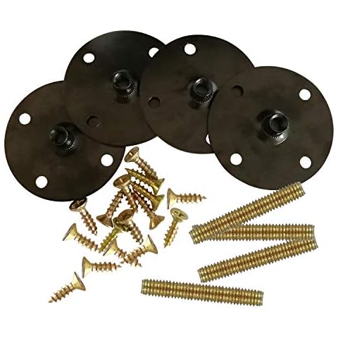 Btibpse Furniture Legs Attachment Plates with Hanger Bolts Screws Adapters for Furniture Sofas Couches Seats Cover