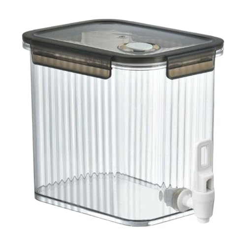 Fossthiroy Pequeño dispensador de bebidas de plástico, frigorífico, dispensador de bebidas, depósito de agua, leche helada, limonada, recipiente de 3,5 L