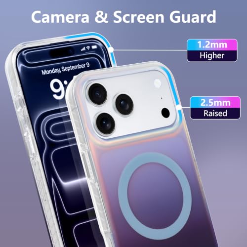 Image of Magnetic Case for iPhone 17 Pro Max [Compatible with Magsafe] | [Anti-Yellowing] [1 Screen Protector] Cute Fashion Iridescent Case for iPhone 17 Pro Max 6.9 inch 2025, Deep Purple