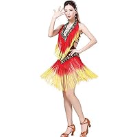Amazon.co.jp: RIKOUZY 豹柄 ラテンダンスドレス フリンジ ワンピース
