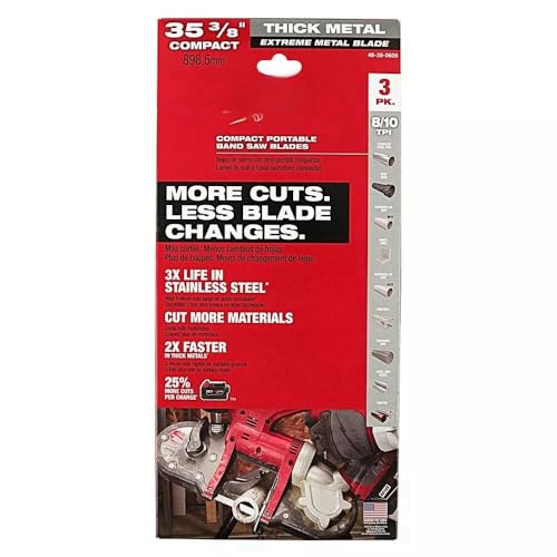 3PK 48-39-0609 for Milwaukee 35-3/8 8-10 TPI Extreme Thick Metal Bandsaw Blades