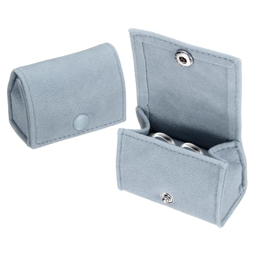 QUARKZMAN Scatola per Anelli in Velluto, Portagioie da Viaggio Portaanelli Portatile Organizzatore Piccolo per Anelli Orecchini Gioielli Regalo per Donne Ragazze, Blu