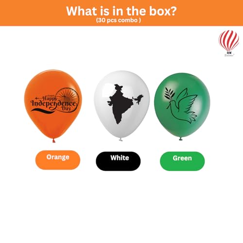 Image of HK balloons 50Pcs Orange White Green Independence Day Special Printed Balloons Decoration Item Celebrations inchHappy Independence Day inch Printed Balloons Tiranga Balloon /15 August Decoration Items Rubber