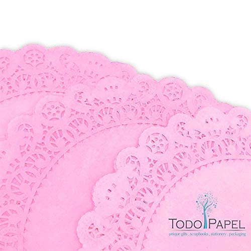25 Pack - Quality Hand Dyed Pastel Pink Paper Lace Doilies | Choose From 6", 8" , 12" Diameter | Stylish Table Decor As Placemats, For Weddings, Bridal Showers, Party Events (6 Inches) #TOP1