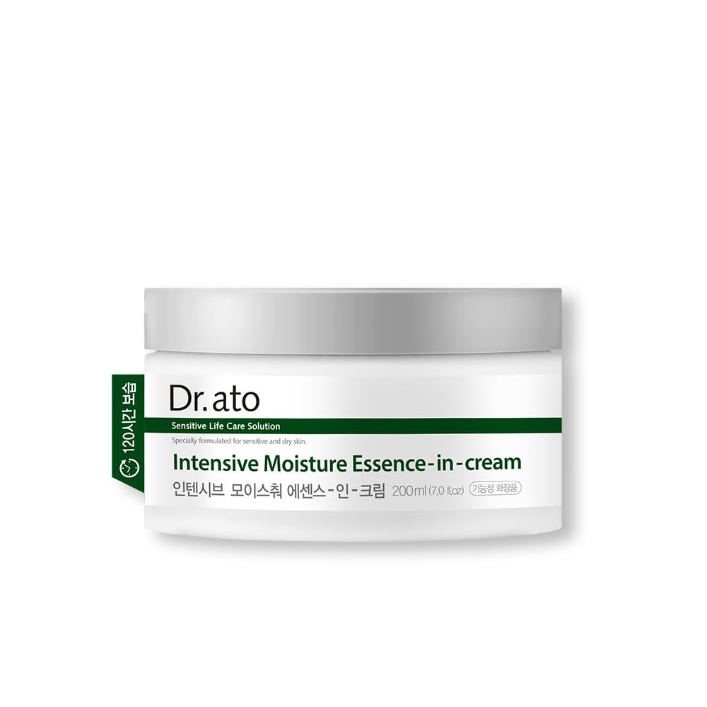 Dr.ato Intensive Moisturizing Skin Cream for Body and Face, Hydrating Dry and Sensitive Skin, Long-Lasting Relief, Fragrance-Free, Nourishing Moisturizer, Korean Skincare (6.76 Fl Oz)