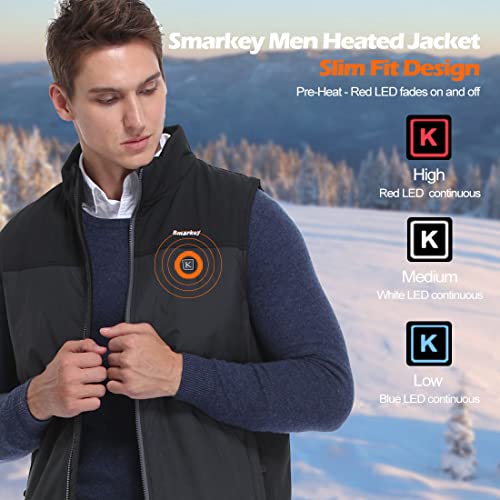 Smarkey Heated Jacket Vest For Men Hunting Fishing Golf With 1Pcs 7.4V 5200Mah Battery And Charger (M) #TOP3