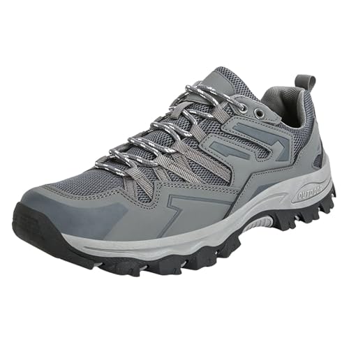 Chaussures de randonnée homme gris marron avec semelle crantée