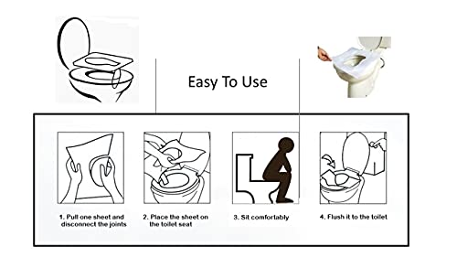 Image of Gypsy Disposable Paper Toilet Seat Covers -75 Sheets (3 x 25) | Flushable & Nature Friendly | Travel Pack For Skin Protection In Unhygienic Public Toilets.