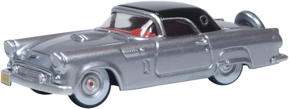 Oxford Diecast 87TH56007 Ford Thunderbird 1956 szary metaliczny/czarny kruk