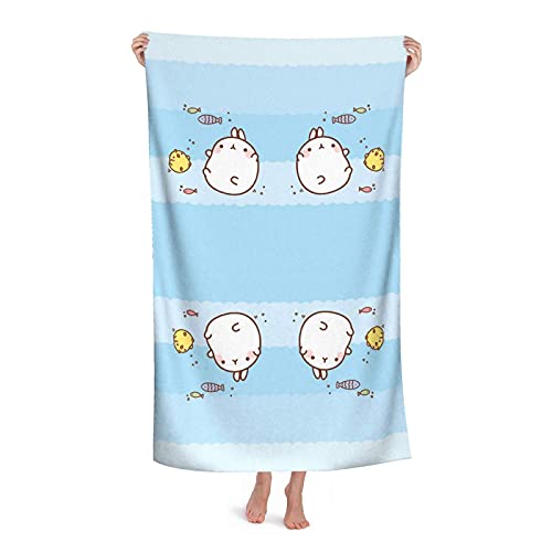 DLJIYZX Toallas de Playa Kawaii Bunny Fish Toallas de baño de Microfibra Toalla de Piscina...