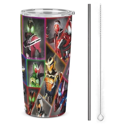 車用ステンレスカップ SUS304 50 仮面ライダーガヴ 大容量 水筒 直飲み タイムマーカー付き 耐冷耐熱 漏れ防止 スポーツ用 子ども・大人兼用 キャンプ・アウトドア用 590ml