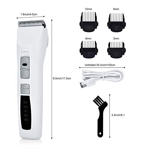 Tondeuse chat et chien sans fil avec écran LED et charge USB - 4