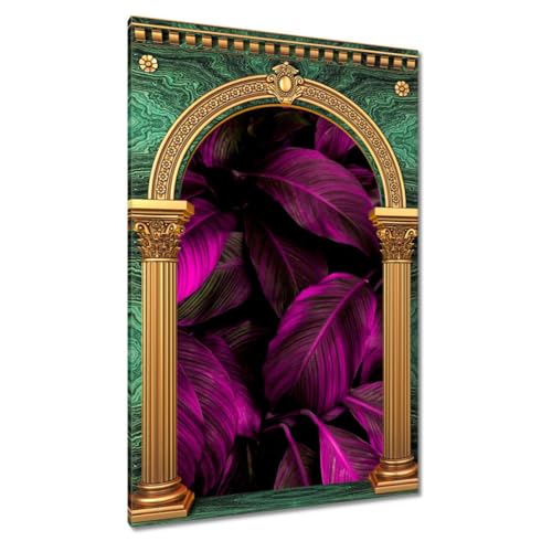 Peinture imprimée sur toile fuchsia 80x120 cm pour sublimer votre salon moderne