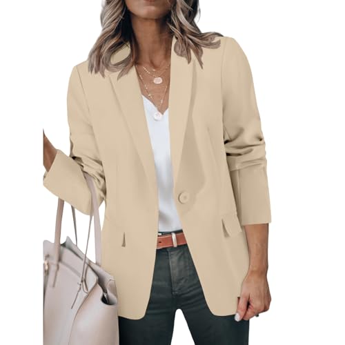 Blazers for Women Business Casual Suit Jackets Slim Fit Dressy Office Work Outfits Lightweight One Button Cardigan2