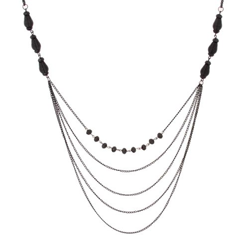 Urban Jewelry Sparkling Women Black Beaded Necklace (Long Necklace - 34-41") #TOP29