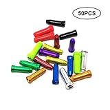  50Pcs Fahrrad-Kabel-End Caps Fahrradbremse und Schalthebel aus Aluminium Kabel Endrohre Bike Shift-Bremsdraht Endkappen für Rennrad und Gebirgsfahrrad