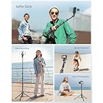 SENSYNE 62" Phone Tripod & Selfie Stick, Extendable Cell Phone Tripod Stand with Wireless Remote and Phone Holder, Compatible with iPhone Android Phone, Camera - Image 4