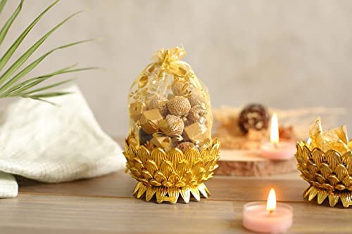 SATYAM-KRAFT-6-Pcs-Golden-Decorative-Net-Potli-Basket-For-Traditional-Royal-Gifting-Dry-Fruits-Packing-Golden-Round