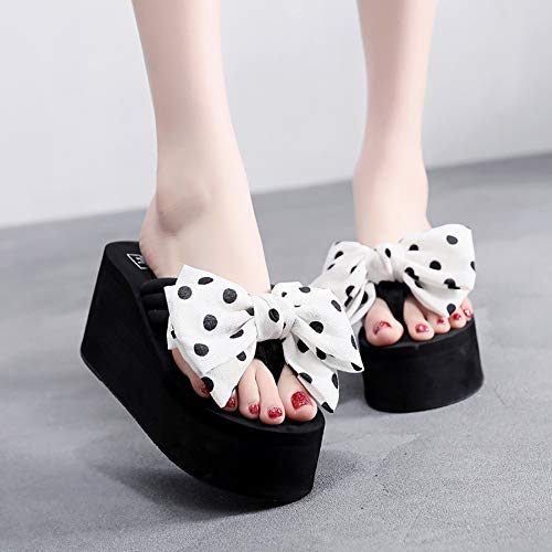 Image of QZUnique Women Flip Flop, Thong Wedge Platform Sandals Arch Support Slippers High Heel Comfortable Cushion Shoes Summer Beach