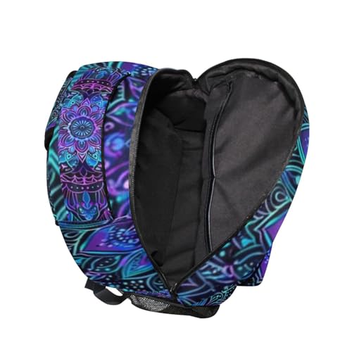 Boho Mandala Flower Laptop Backpack for Women Men, Personalized College Bookbag Travel Bag Casual Daypack back packs4
