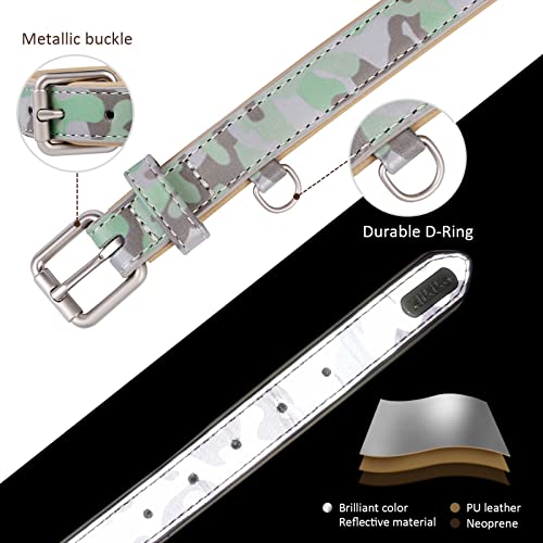 Reflective Dog Collar.with Heavy Duty Adjustable Metal Buckle Leather Dog Collar .Comfortable And Durable Waterproof Leather Pet Collar For Medium Large Dogs. #TOP2