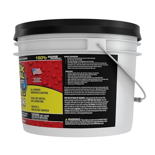 Flex Seal Liquid MAX, 2.5 Gallon, Black, Liquid Rubber Coating Sealant, Waterproof, Flexible, Breathable, and UV Resistant, Roof Repair, Basements, RV, Campers, Trailers, Marine, EPDM, Masonry