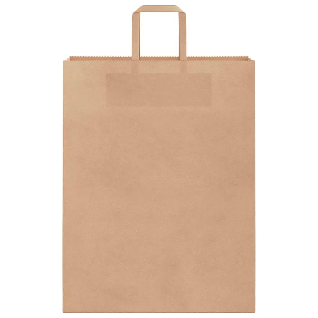 Sacchetti di carta marrone con maniglie, 50 pezzi, 32 x 12 x 42 cm, sacchetto regalo in carta naturale con manico corda, ideale per feste, shopping e imballaggio durevole.