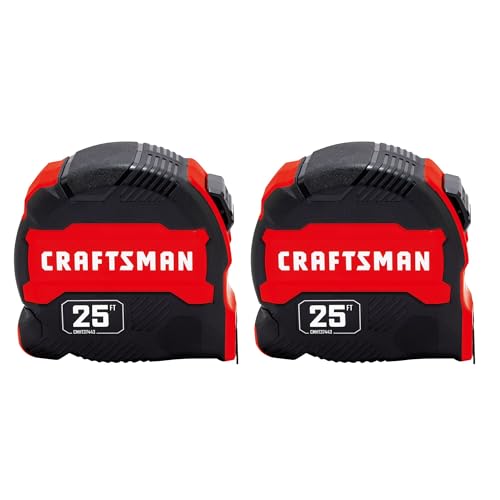 CRAFTSMAN Tape Measure 25 ft, 2 Pack, Compact Easy Grip Measuring Tape with Fractions (CMHT95625S) image 2