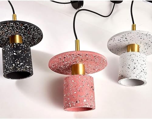 Lustre de Plafond en Ciment Rouge pour Éclairage Sans Éblouissement - 6