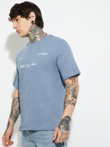 Image of Max Men's Letter Print Regular Fit T-Shirt