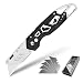 Utility Knife Folding Box Cutter with Extra 5pcs SK5 Stainless Steel Blades, Best Work Knife with Clip, Easy Release Button, Quick Change and Lock-Back Design