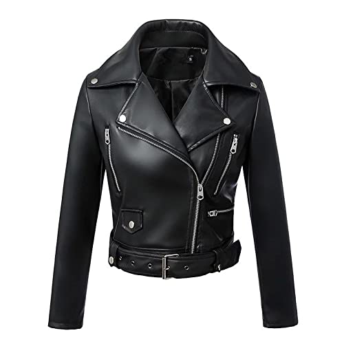 DTKJ Women's Faux Leather Jacket 