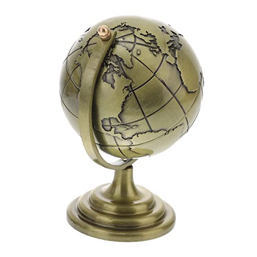 HONMEET Practical Desktop Globe Decor 1pc Iron Craft Small Globe Stylish Retro Decor for Space