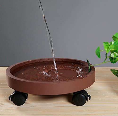 Poêle à base composite ronde mobile de 42cm et support plante avec roue renforcée