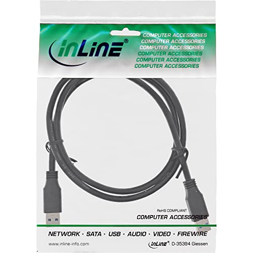InLine 1.0 m USB 3.0 1 m USB A Male to USB A Male Cable USB Cables (1 m, USB A, USB A, 3.0 (3.1 Gen 1), Male/Male, Black) - Image 2