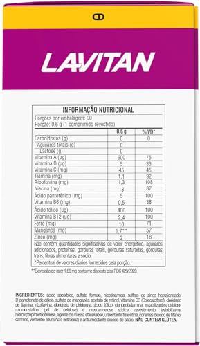 Kit 3 Multivitamínico Lavitan AZ Para Mulher Com 90 Comp