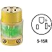 Leviton Grounding Lighted Cord End Replacement, 515CV-LIT