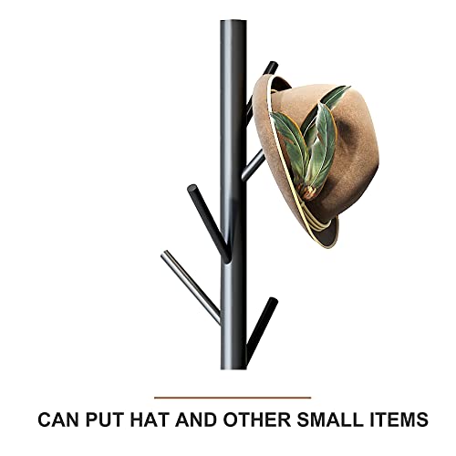 Filwh Bamboo Coat Rack Freestanding Adjustable Coat Tree With 3 Sections & 8 Hooks Easy To Assemble Coat Hanger Stand For Bedroom Office Hallway Entryway Bedroom Natural Wooden Black Coat Rack #TOP7