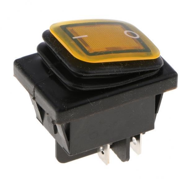 UJEAVETTE 2x4 Pin On-Off Car Boat Lighted Rocker Toggle Switch Waterproof 12V Yellow-picture-17