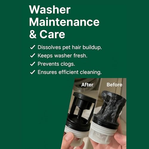 Image of Pet Hair Dissolver for Washing Machine - Dog & Cat Hair Remover, 96.7% Hair Dissolution, Stain /Hair Remover for Laundry, Up to 6 Months of Use, HE /Top /Front-Load Compatible, Septic Safe