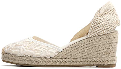 Image of Womens Espadrille Wedge Sandals Closed Toe Platform Lace Up Ankle Strap Slingback Summer Dress Shoes
