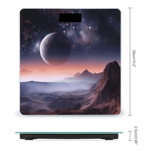 Báscula digital de baño Galaxy Nature Planet con pantalla LCD y vidrio templado miniatura 2