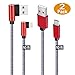 USB Type C Cable Certified, MIUOLV USB C Fast Charger Cable 2 Pack 10ft 90 Degree Nylon Braided Quick Charging Sync Cord for Samsung Galaxy S9 S8 Note 9, Moto Z2 G6, Nintendo Switch, Red Grey