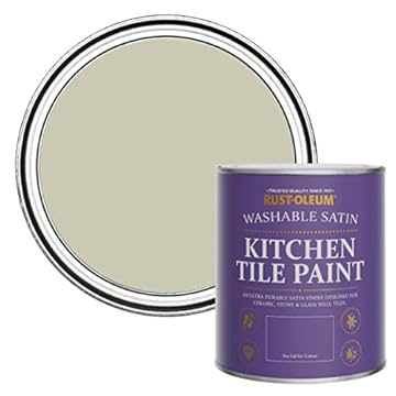 Rust-Oleum Grey water resistant Kitchen Tile Paint in Satin Finish - Half Light 750ml